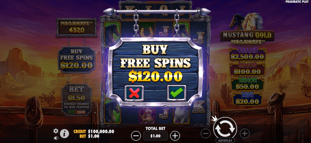 รูปแบบการชนะรางวัลเมกะเวย์ในเกม Mustang Gold พร้อมระบบ Pragmatic Play